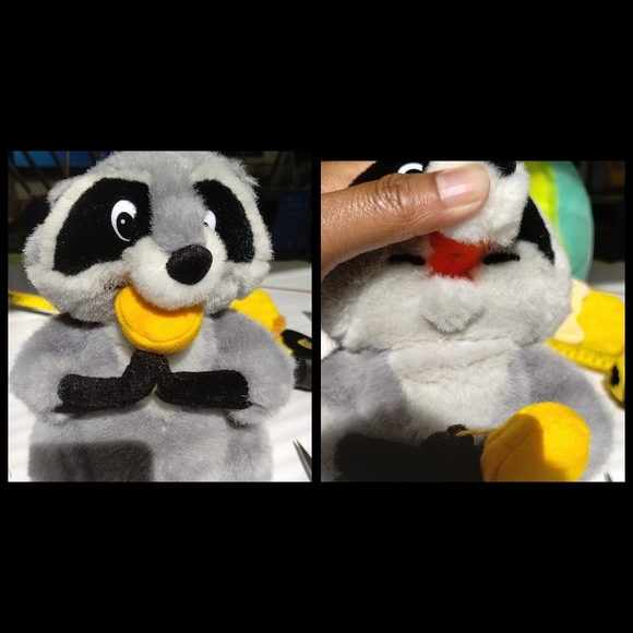 Walt Disney Vintage Pocahontas Meeko Racoon  Sitting Plush Stuffed Animal 8in - Picture 9 of 13